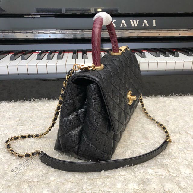 Chanel女包 92990 Chanel鏈條包 小顆粒球紋皮 最頂級複刻手工製作 香奈兒爆款小號手提女包  djc3949